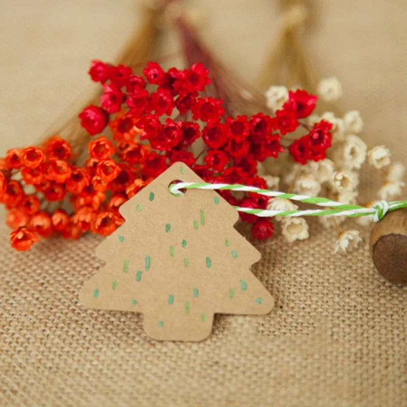 50 шт. DIY бумажные бирки из крафт-бумаги коричневые кружевные многоформовые