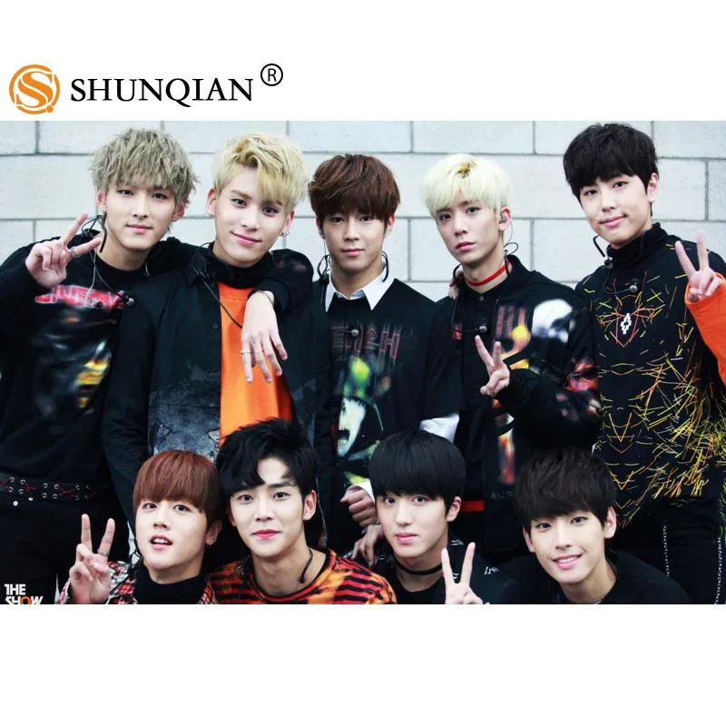 Новое поступление KPOP SF9 Пользовательские печати шелковой атласной тканевый