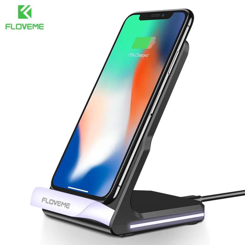 FLOVEME 10 Вт Беспроводное зарядное устройство для iPhone 8/X/8 Plus Беспроводная зарядка