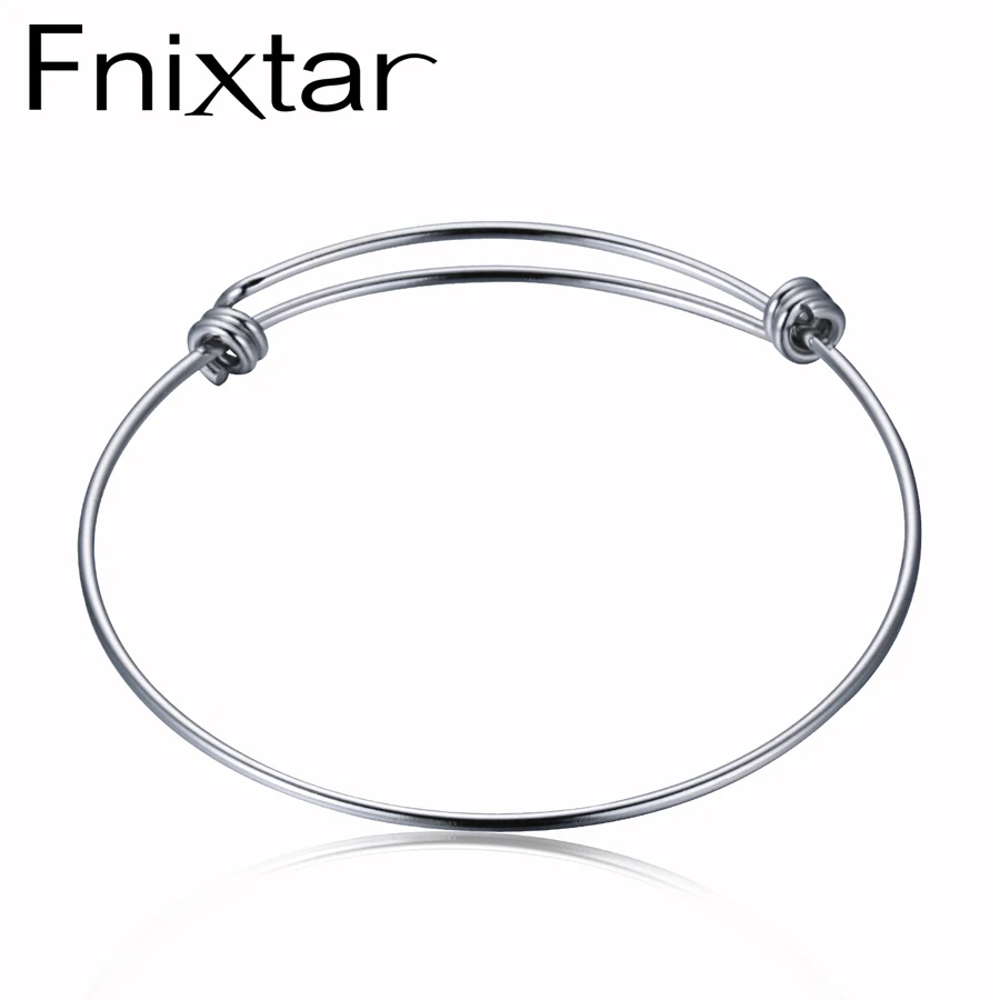 Fnixtar 50 шт./лот 1 6 мм толщина 55 60 65 браслет из нержавеющей стали для женщин мужчин
