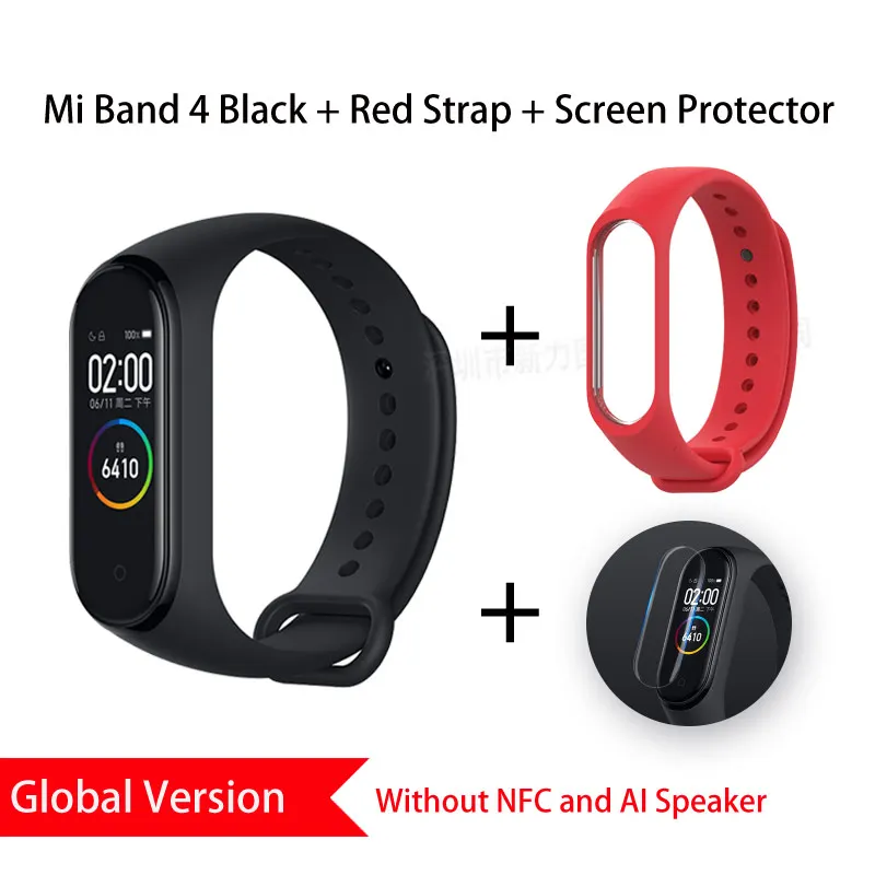 Смарт браслет Xiaomi Mi Band 4 Miband Bluetooth 5 0 с пульсометром для фитнеса 135 мАч