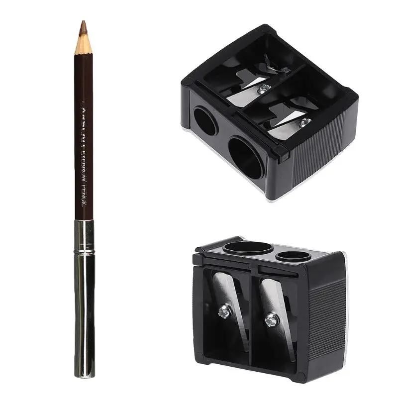 

Точилка с двумя отверстиями для фотокарандашей + точилка для карандашей, набор для макияжа, практичный инструмент для подводки глаз