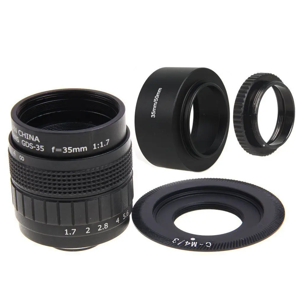 Объектив для камеры Fujian 35 мм F1.7 CCTV + Крепление C бленда объектива Olympus Panasonic Micro M4/3 M