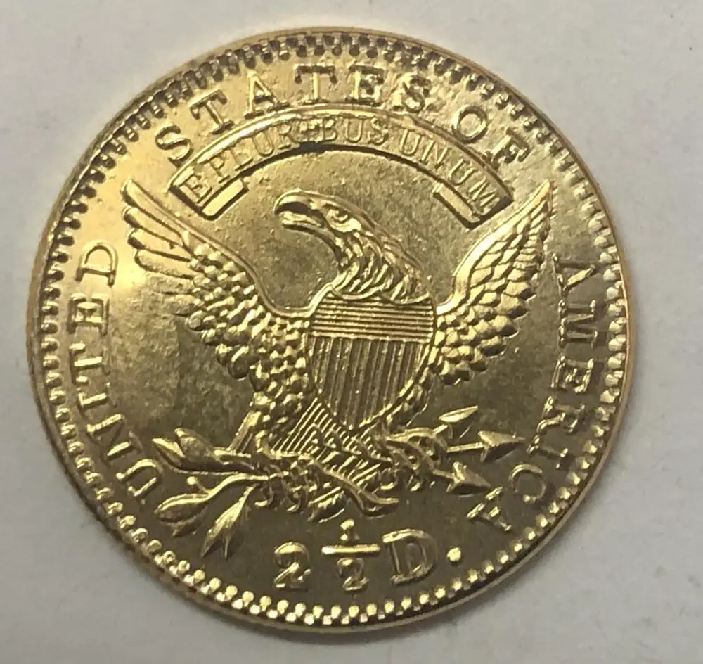 1830 США ограниченная бюст $2 5 позолоченная копия монеты | Дом и сад