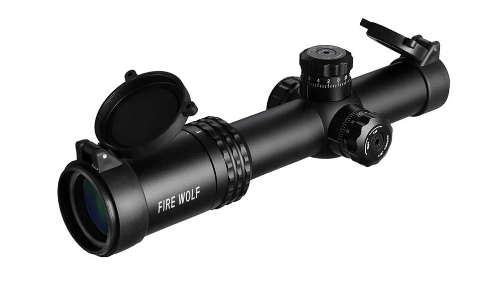 FIRE WOLF 1-4X24E оптические Прицелы Охотничьи красные точечные прицелы компактный прицел с подсветкой сетка w/крепления для AR15 AK