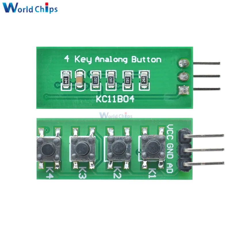 Модуль клавиатуры diymore KC11B04 3 В 5 4 клавишные аналоговые кнопки AD модуль ADC Port для