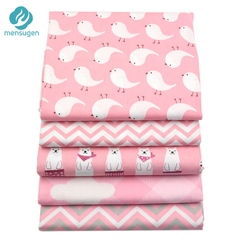 5 pcs/lot 40x50cm Pink Color Cotton Fabric for Patchwork Quilts Cushions Patchwork Telas Sewing Tissue DIY Crafts Tilda Cloth