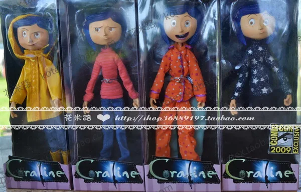 NECA детские игрушки Коралина и секретная дверь куклы фигурка 7 дюймов плащи свитер версия Caroline подарок для девочек
