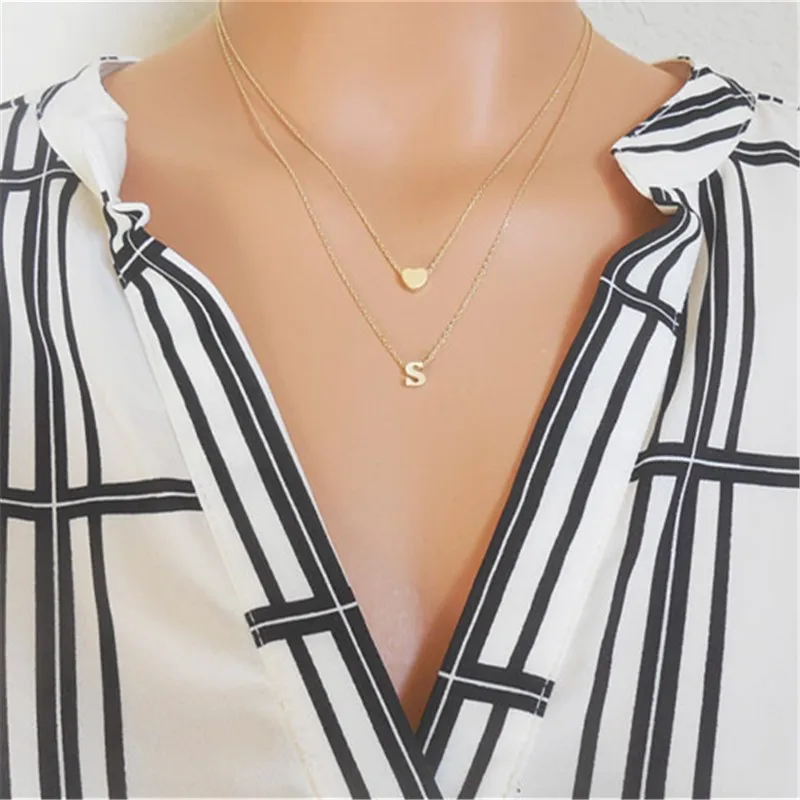 Ожерелье с подвеской в виде букв инициала сердца подвеска ювелирное изделие