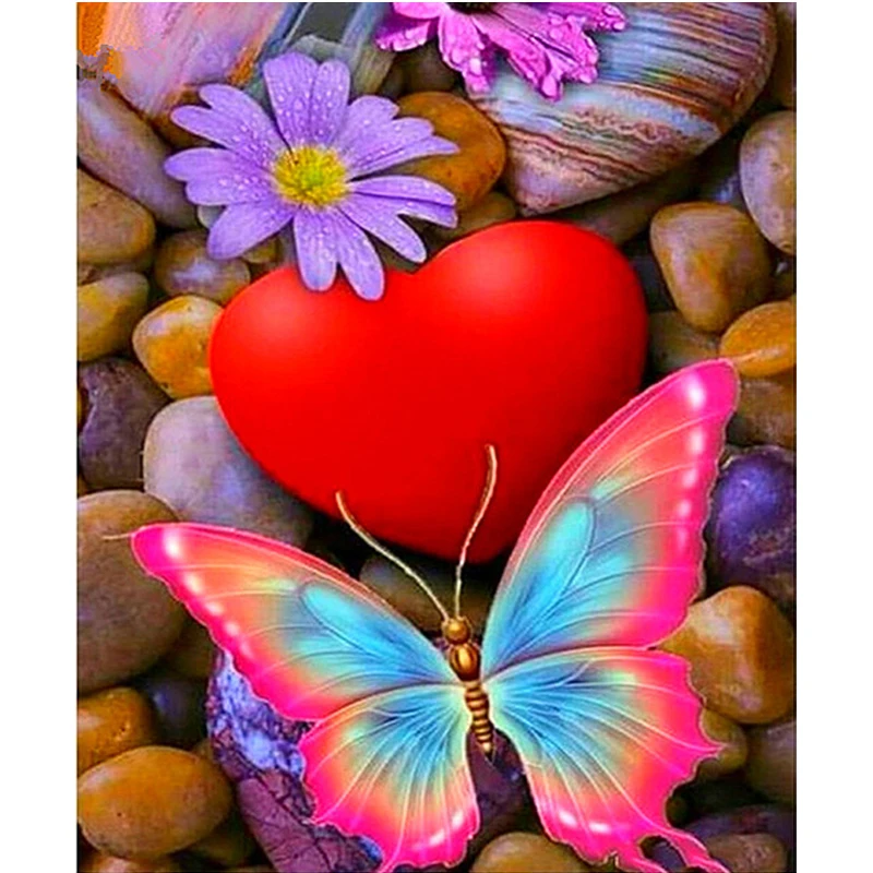 

YIKEE butterfly diamond embroidery Full Drill Diamond Embroidery Sale Handmade Wall Decor Scenery Mosaic Crystal k1704