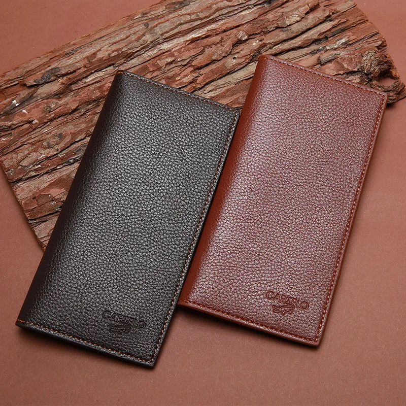 Fashion Men's PU Leather Wallet Male Business Thin Coin Purse Man Brief Leisure Credit Card Long Wallets |