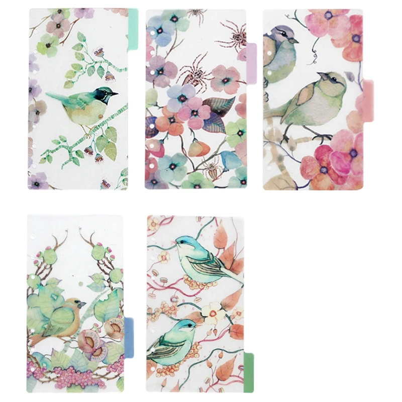 Beautiful Flower Notebook For A5 A6 6 Holes Loose Leaf Transparent PP Separator Pages Paper Inside | Канцтовары для офиса и