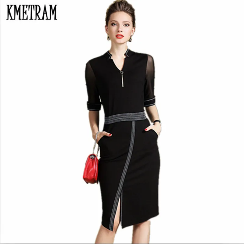 KMETRAM 2020 женское элегантное платье для работы очаровательное облегающее