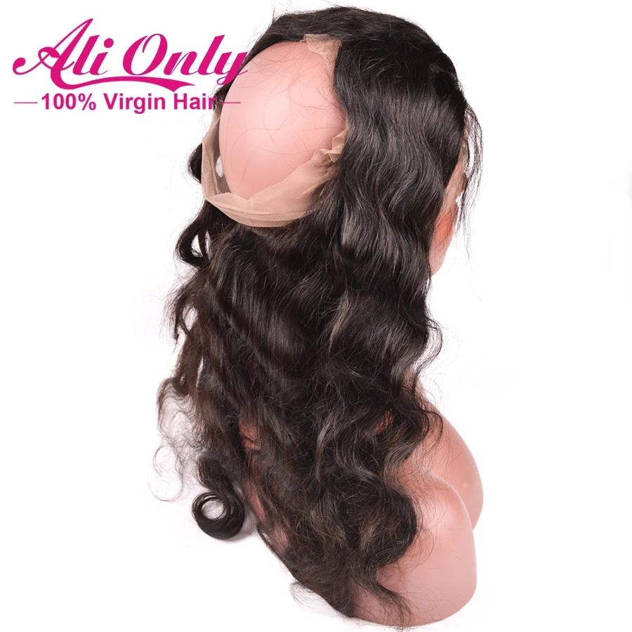 360 Кружева Девственные Волосы 7А Бразильские Объемная Волна Фронтальная 10-20