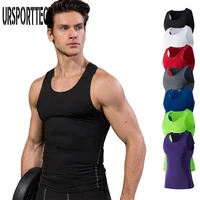 quickly dry gym tank top men compression shirts tight fitness sleeveless vest mens bodybuilding gym clothing breathable casual