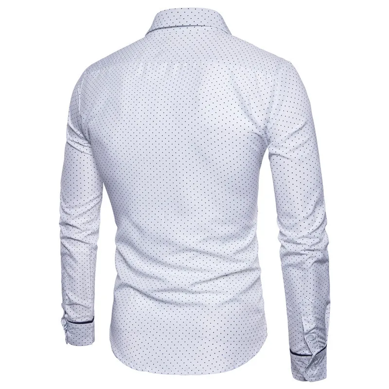 

HOT 2020 Autumn Winter joker spot printing color paste pocket long sleeve shirt leisure front pocket slim fit casual shirt