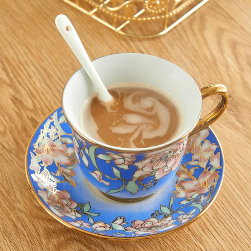 13pcs European style Royal bone China ceramic cup and saucer tea household water included 6 cups 1 holder | Дом и сад