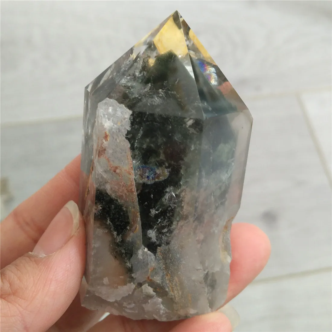 Кристал фантом целебные камни кристаллы призрака Wicca Cristal Islande Pierre Naturelle Cristaux