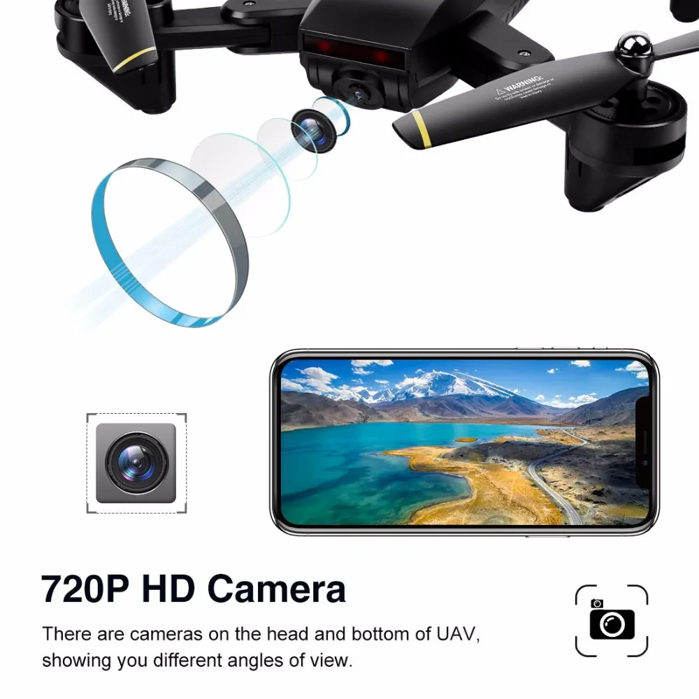 Дрон с Камера WI-FI FPV Headless режим 2 4 ГГц 4CH 6 оси Quadcopter 720P HD живое видео гироскопа