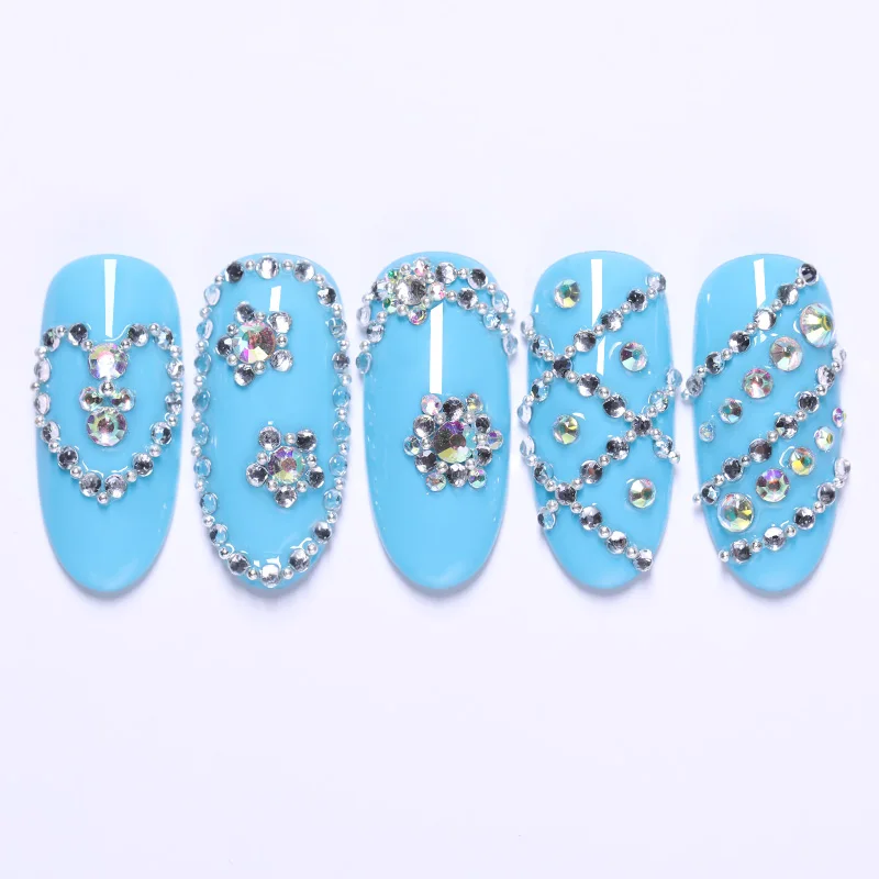 Стразы для нейл арта черные цветные кристаллы AB маркиза плоская задняя часть