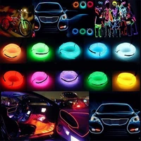 led strip garland el wire 1m3m5m car interior lighting auto rope tube line flexible neon light with 12v usb battery light