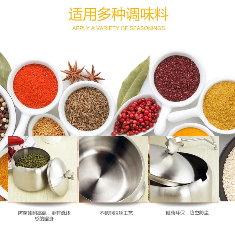 Y96 7 шт./компл. kitchensupplies appleshape Нержавеющая сталь приправа горшок Емкость для специй соль сахарница сервировочный jarspot ложки