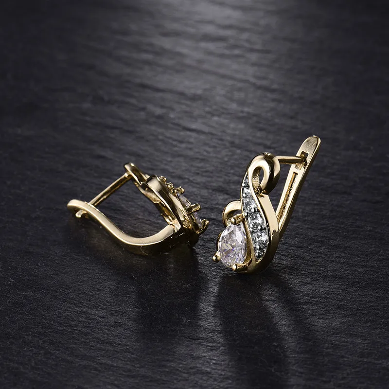 Женские серьги-кольца E194 маленькие серебряного/золотого цвета с 3 вида цветов и