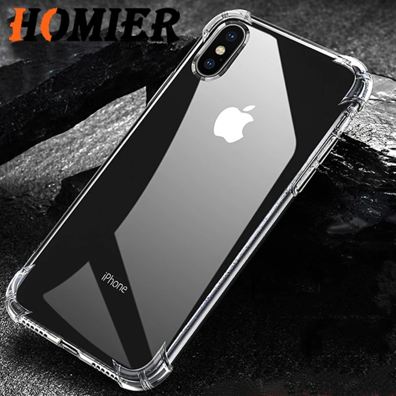 Прозрачный чехол для iPhone 5S 6 6s plus 7 8 X XS MAX XR противоударный ультра тонкий
