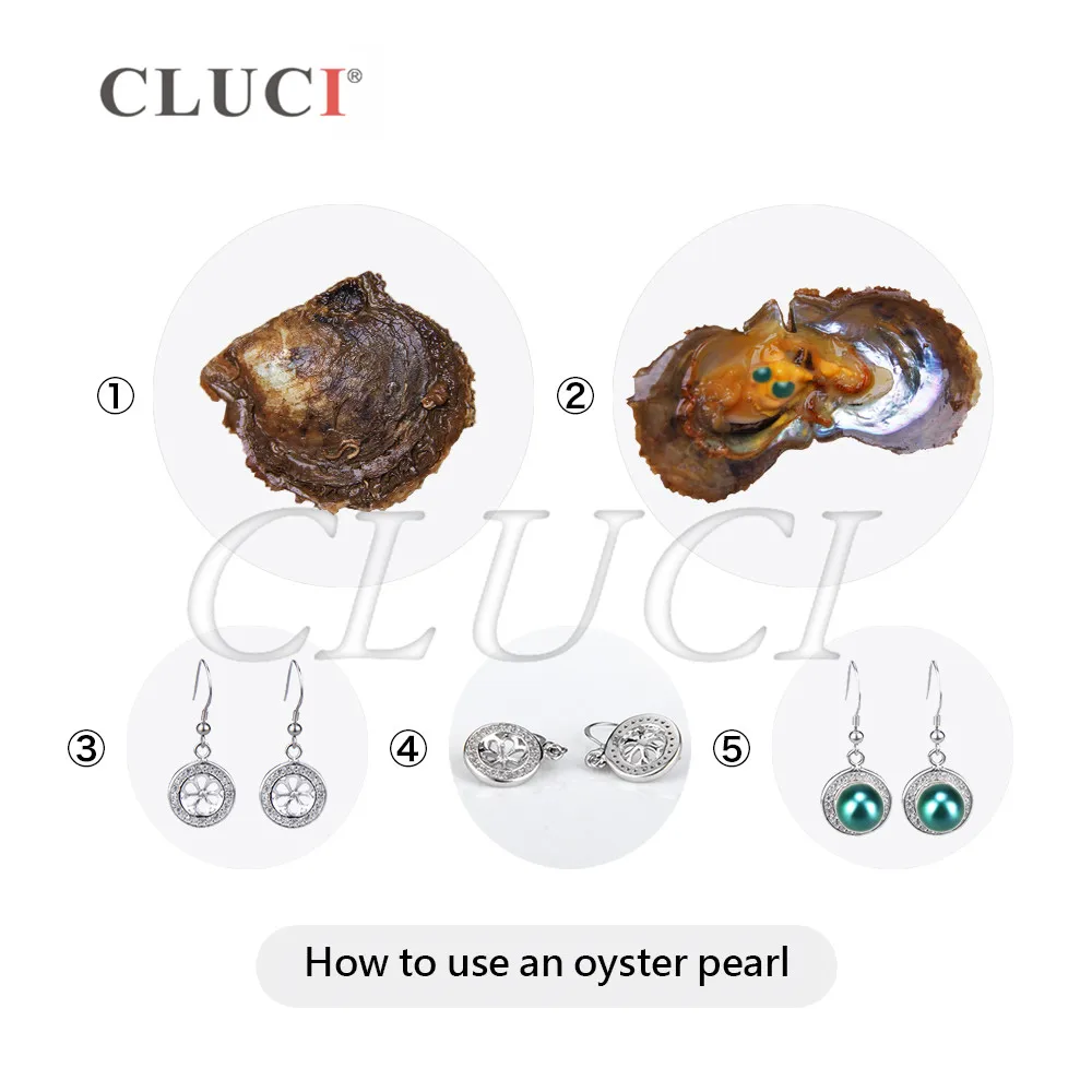 CLUCI 10 шт. изумрудно-зеленый цвет 6-7 мм жемчужные устрицы жемчуг AKOYA TWINS для женщин