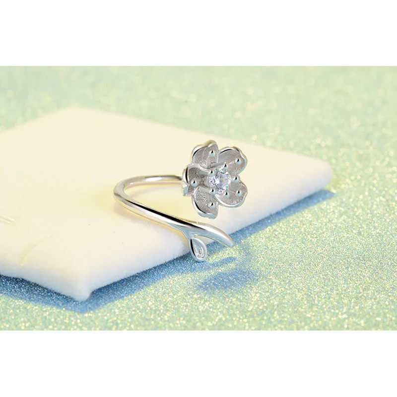 Большая распродажа дешевая цена винтажные кольца с цветком сливы для женщин 925