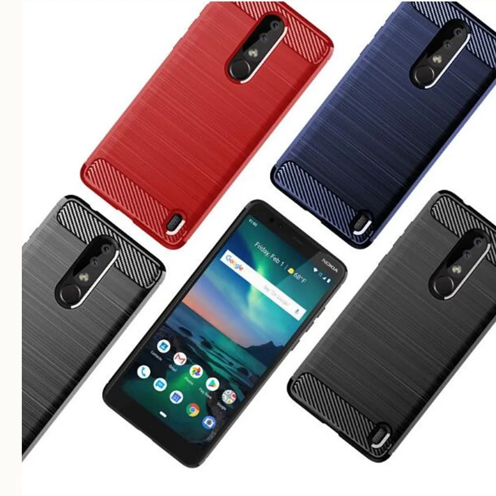 Чехол из углеродного волокна для Nokia 3 1 Plus резиновые силиконовые чехлы телефонов