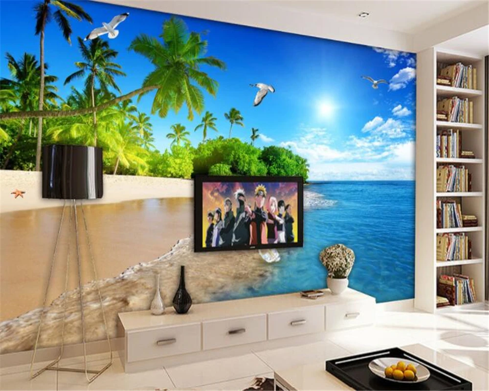 Модные обои высокого качества мечта курорта HD sea fresco papel де parede 3d фоновая стена|high