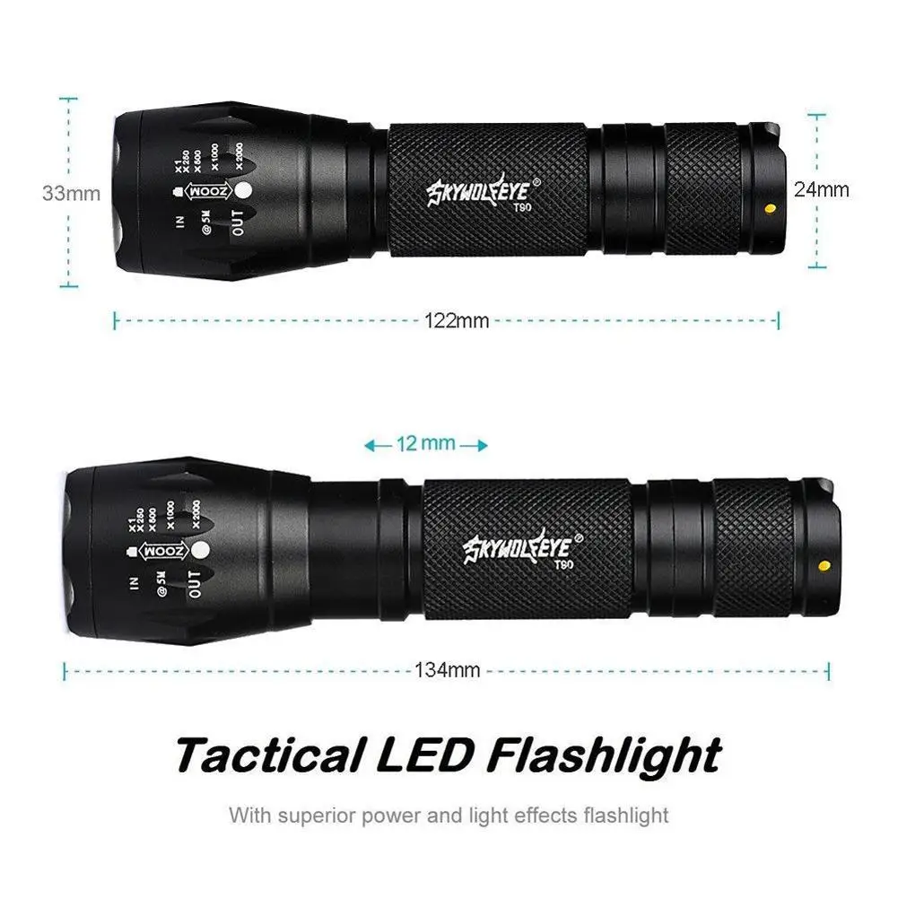 SKYWOLFEYE фирменный фонарь светильник 8000 Люмен масштабируемый T6 LED 3 режима