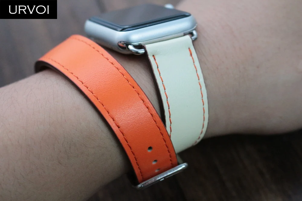 URVOI экстра длинный двойной тур ремешок для Apple Watch серии 4 3 2 1 2018 iwatch swift кожаный