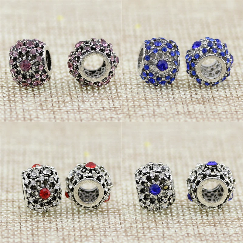 6 цветов Новые покрытые бусинки подвески для женщин с полностью кристально