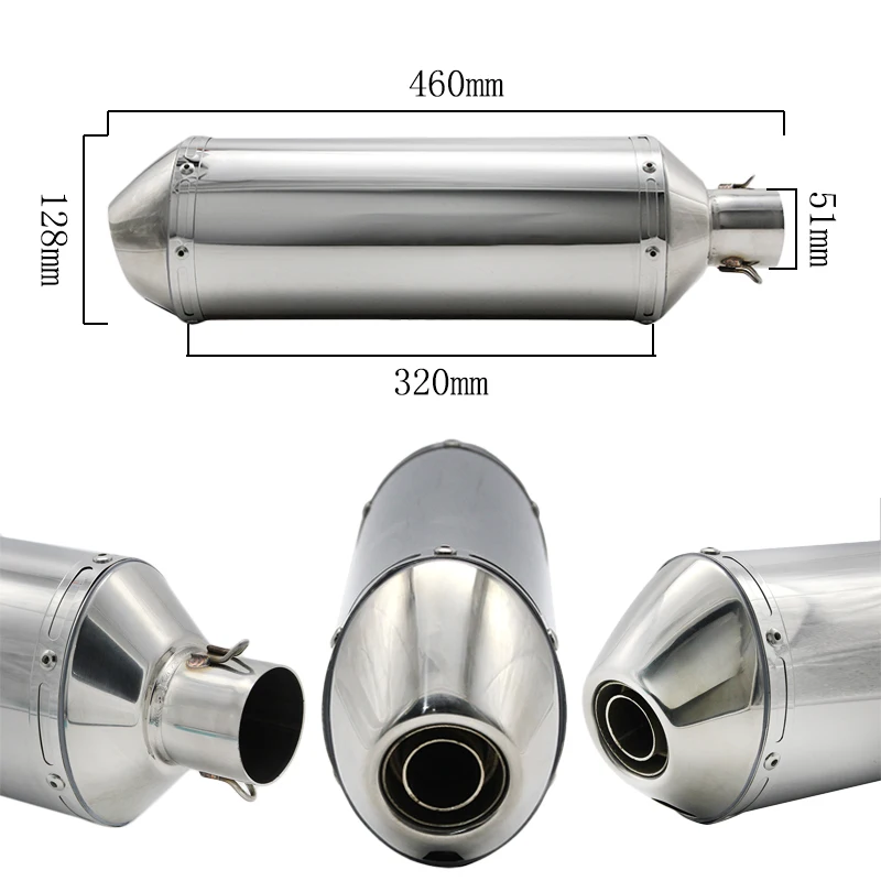 Alconstar-460 мм Длина Универсальный мотоцикл Akrapovic глушитель выхлопной трубы с дБ убийца Мотокросс Yoshimura ATV Z750 глушитель