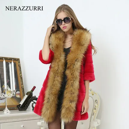 

Women's clothing faux fur slim raccoon fur rex rabbit hair fur coat plus size medium-long