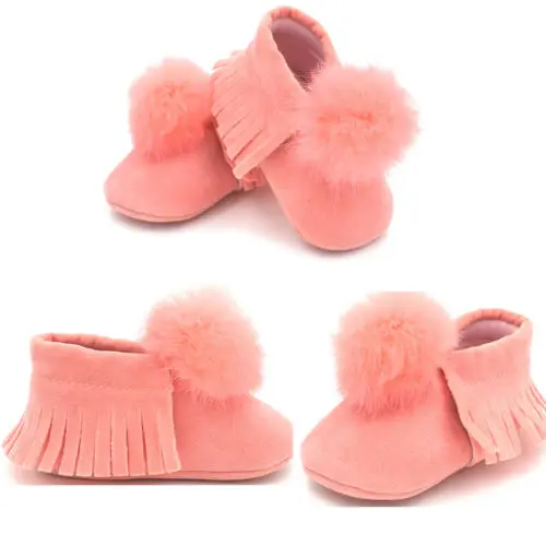 2017 детские зимние ботинки с кисточками для мальчиков и девочек мягкие Размеры 0-18