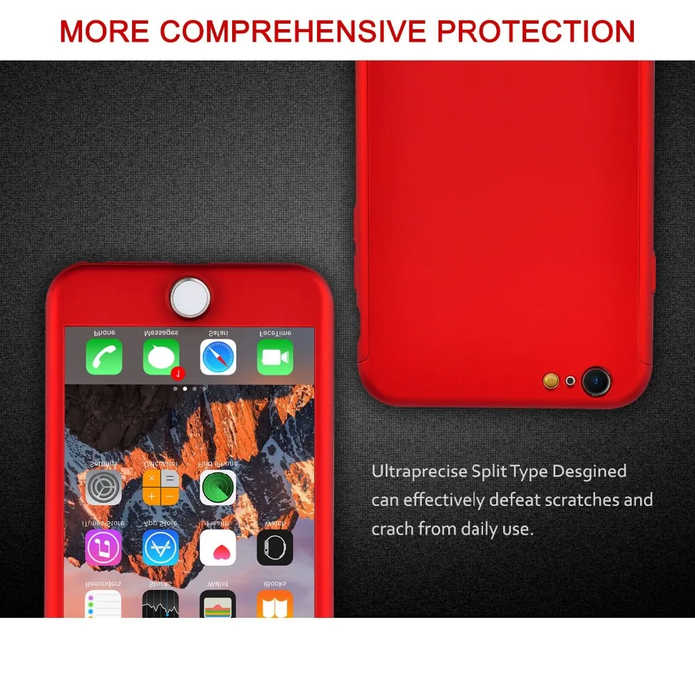 Musttrue 360 полный защитный чехол для iPhone X XS MAX XR 10 6 6s 7 8 плюс Чехол с стекло |