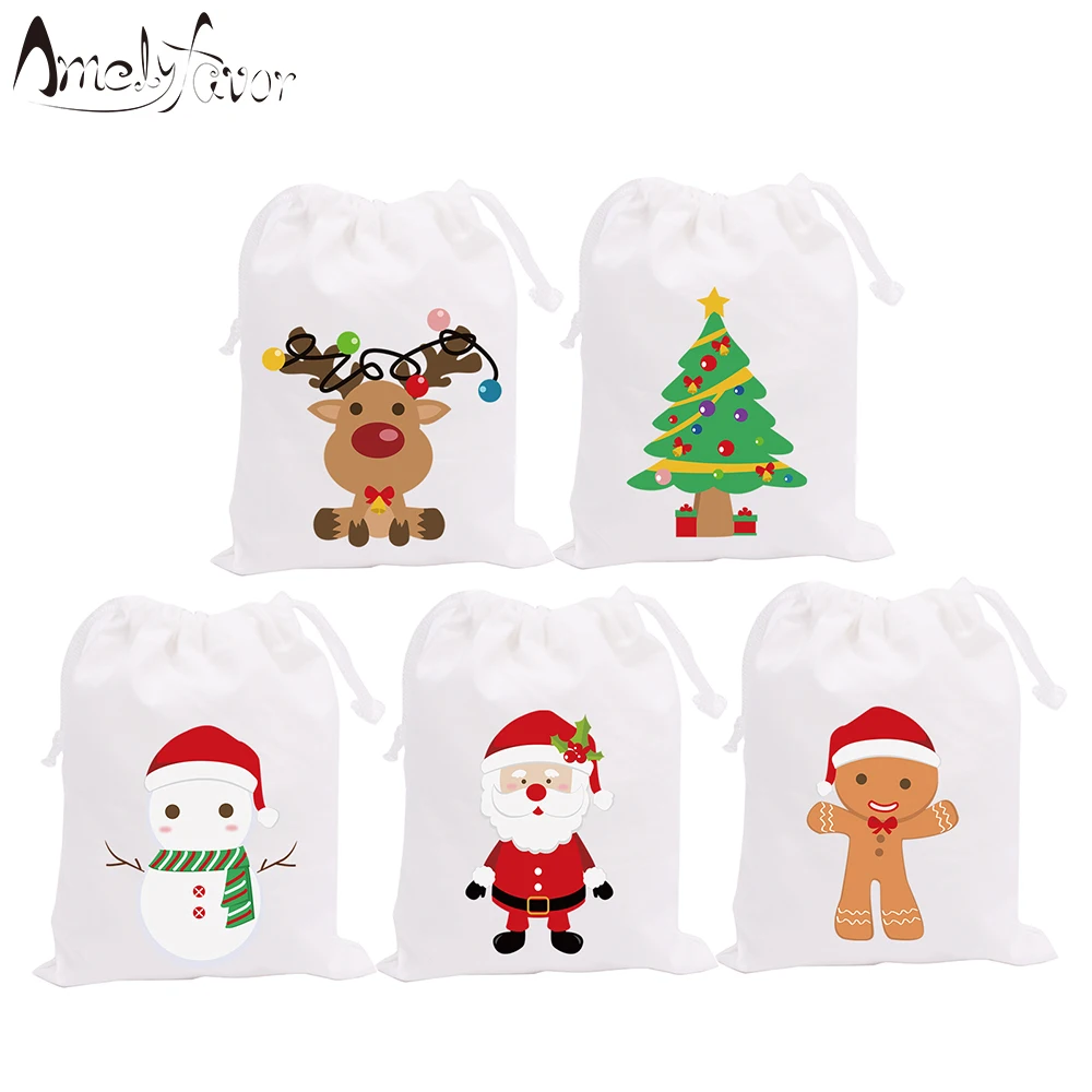 

Christmas Theme Party Favor Bags Series 1 Santa Claus Snowman Reindeer Candy Bags Gift Bags Christmas Party Container Supplies