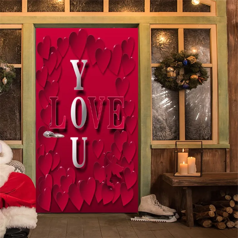 Романтические буквы дверная палка Love You узор домашнее украшение день Святого