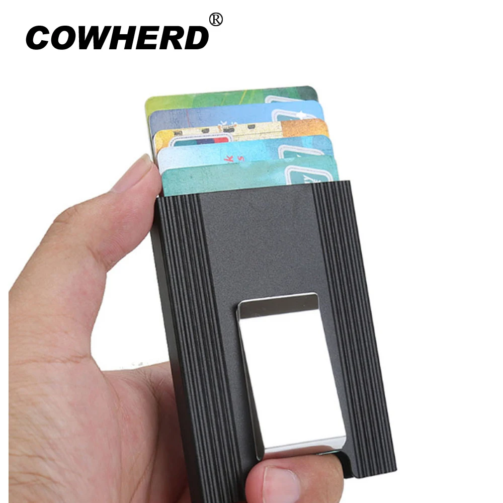 Портативный мужской держатель для карт RFID Блокировка ID Кредитная карта кошелек