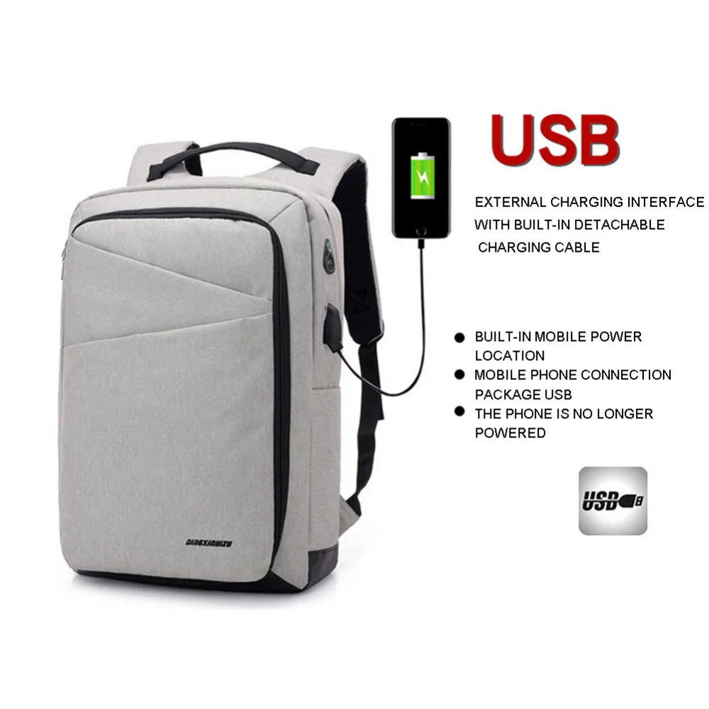 Мужской водонепроницаемый рюкзак для ноутбука 2019 дюйма с USB зарядкой и защитой от