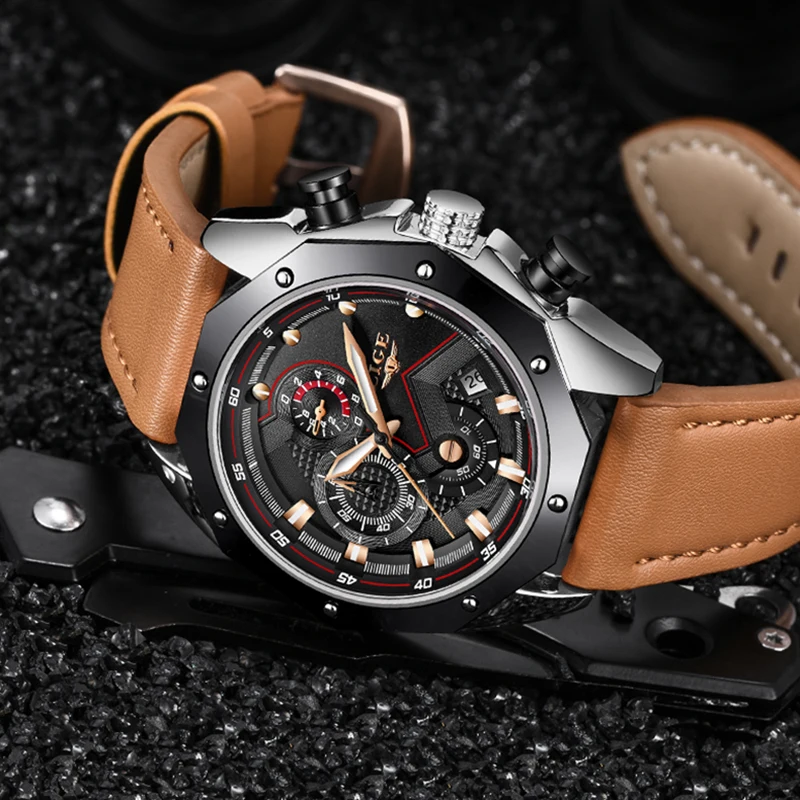 Relojes 2018 LIGE мужские часы Лидирующий бренд Роскошные водонепроницаемые кварцевые