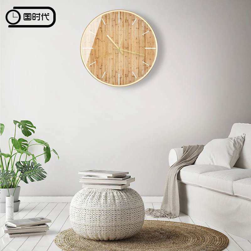 Wood grain creative personality home decoration wall clock minimalist art modern pop silent number 3d O220 | Дом и сад