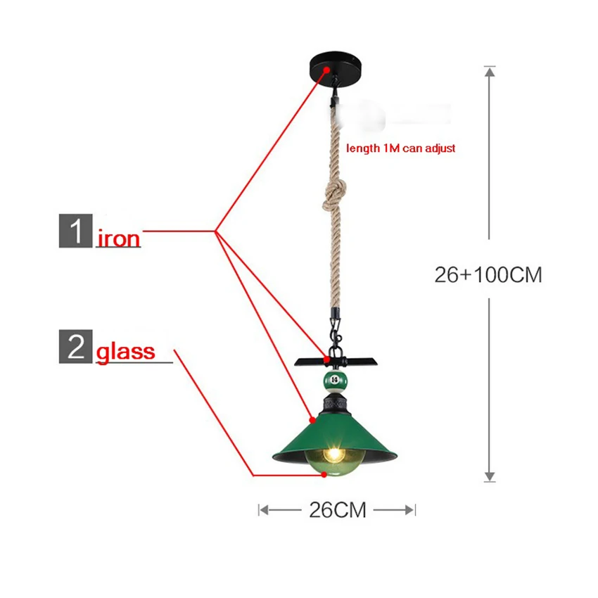 Американский креативный светильник для лофта ресторана 1 головка ретро