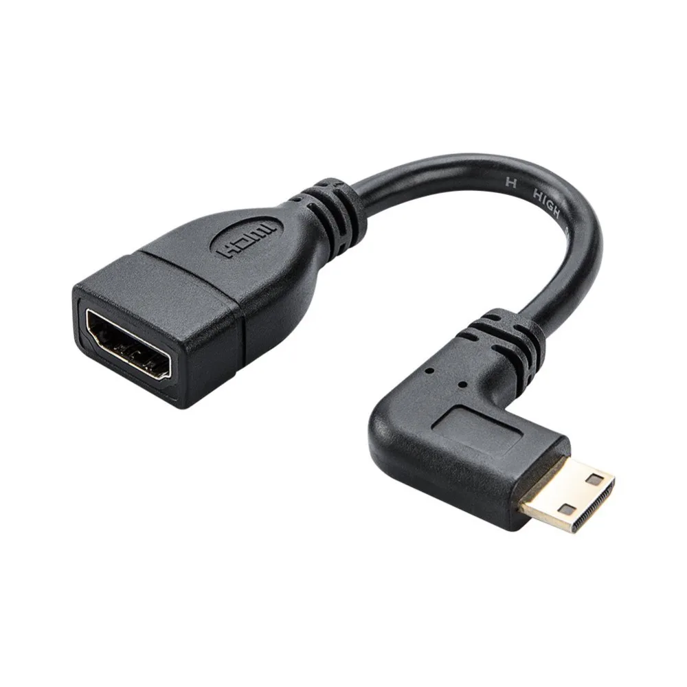Кабель Mini HDMI-HDMI кабель 0 5 фута 90 градусов с левым углом переходник Mini-HDMI папа-HDMI