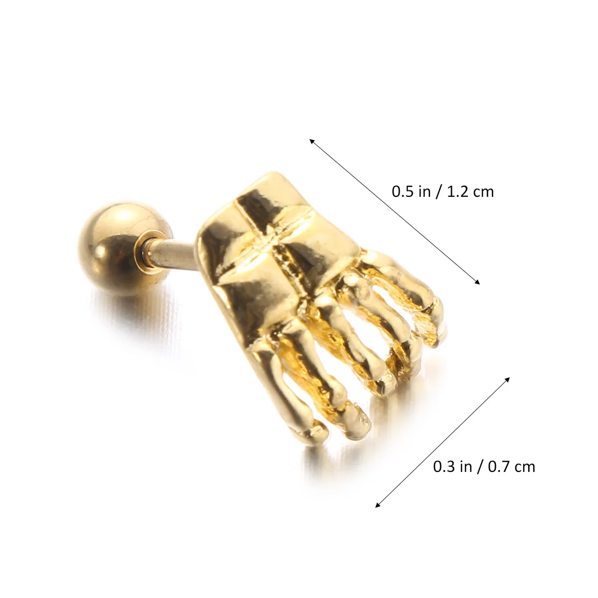 Fashion Cool Punk Style Ghost Hand Shape Stud Earrings Body Piercing Jewelry (Gold) | Украшения и аксессуары