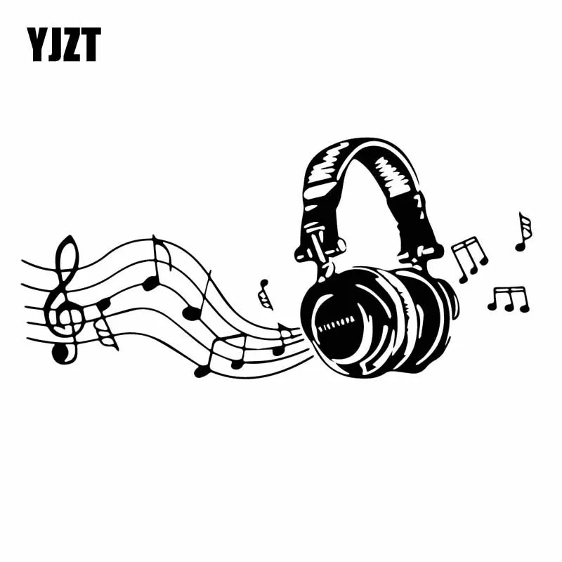 

YJZT 15.3CM*7.2CM Enjoyed Music Window Vinyl Decal Dazzling Car Sticker Black/Silver C27-0058