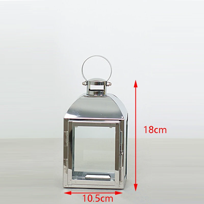 S Stainless steel Nordic Lantern Candle Holder Rose Gold Stainless steel Candlestick Glass wind lamp candle holder Home Party Decoration Gift - Цвет: S Stainless steel